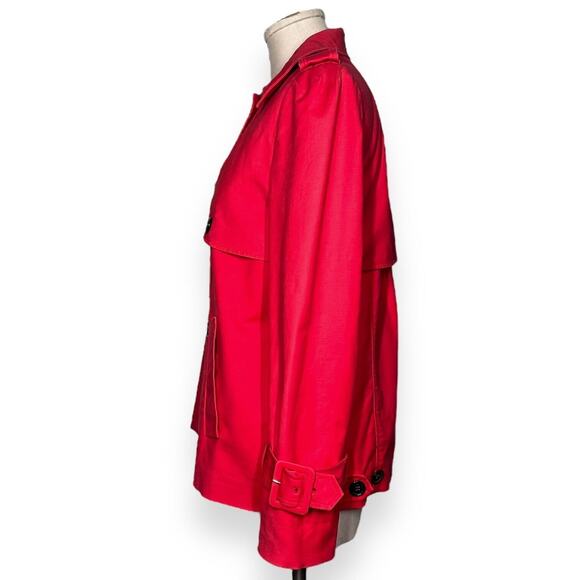 LK BENNETT LONDON Double Breasted Coat Jacket Regal Kate Middleton Pleated Red - Picture 6 of 16